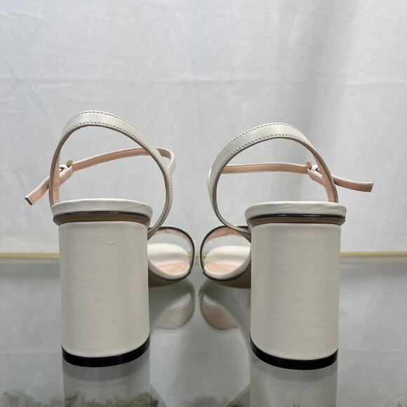 GUCCI GG Marmont White Heels Sandals SZ 38.5 - Picture 5 of 11